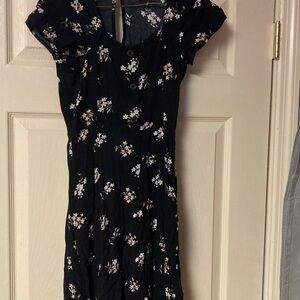 Hollister Black Floral Mini Dress